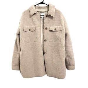 Joie Sherpa Fleece Teddy Shirt Jacket Size M